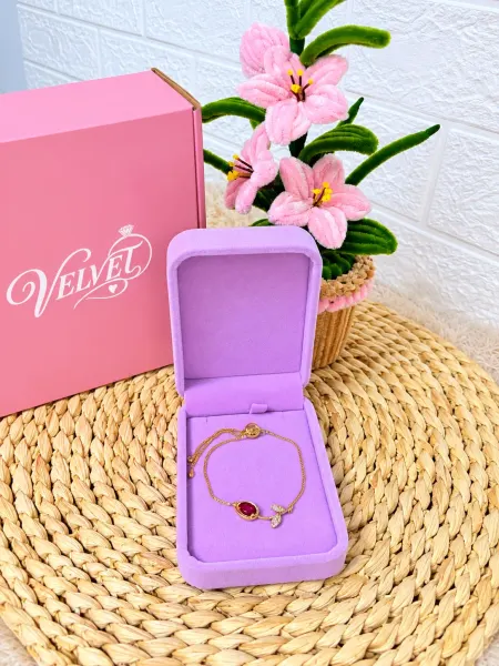 Pulsera Ajustable Tulipàn Dorado Rojo