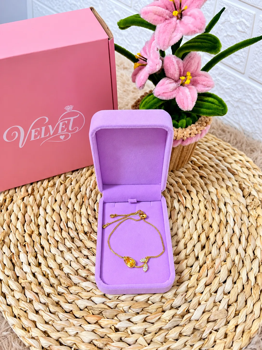 Pulsera Ajustable Tulipàn Dorado Amarillo