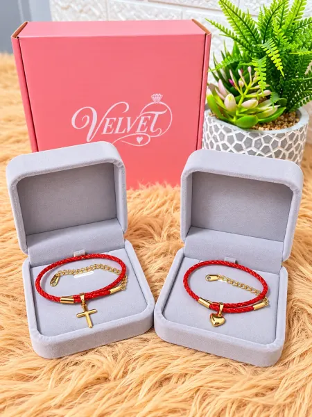 Pulseras de Pareja Hilo Rojo 18 k