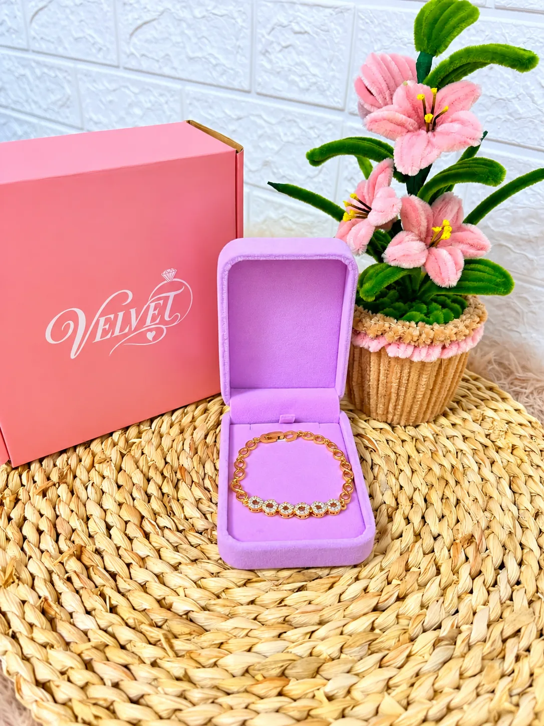 Pulsera Dorado Eslabones Brillantes