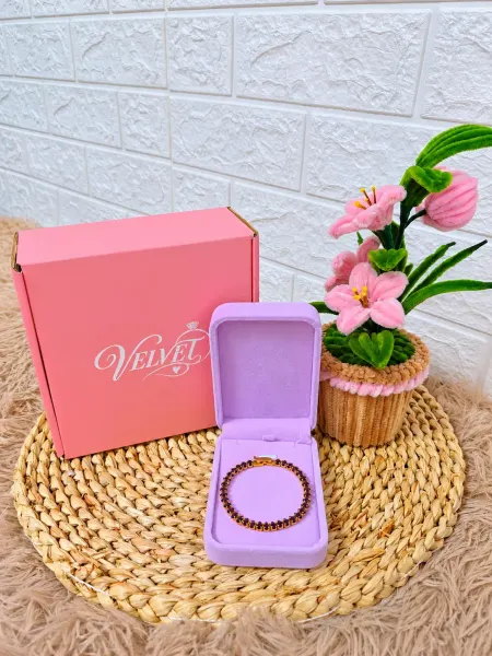 Pulsera Dorado Tenis Lila